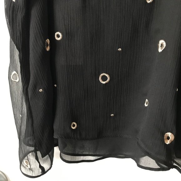 NWT VINCE Black Cami Sz L w Metallic Embroid - Picture 5 of 8